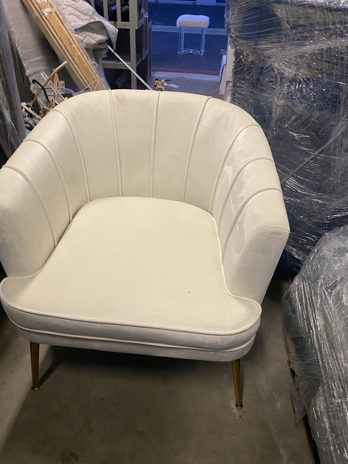 Andeworld Velvet Accent Visit > Chair with Ottoman,...