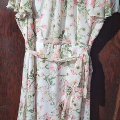 JH White Flower Dress