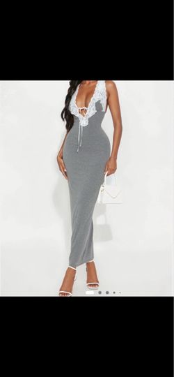 Grey ribbed dress