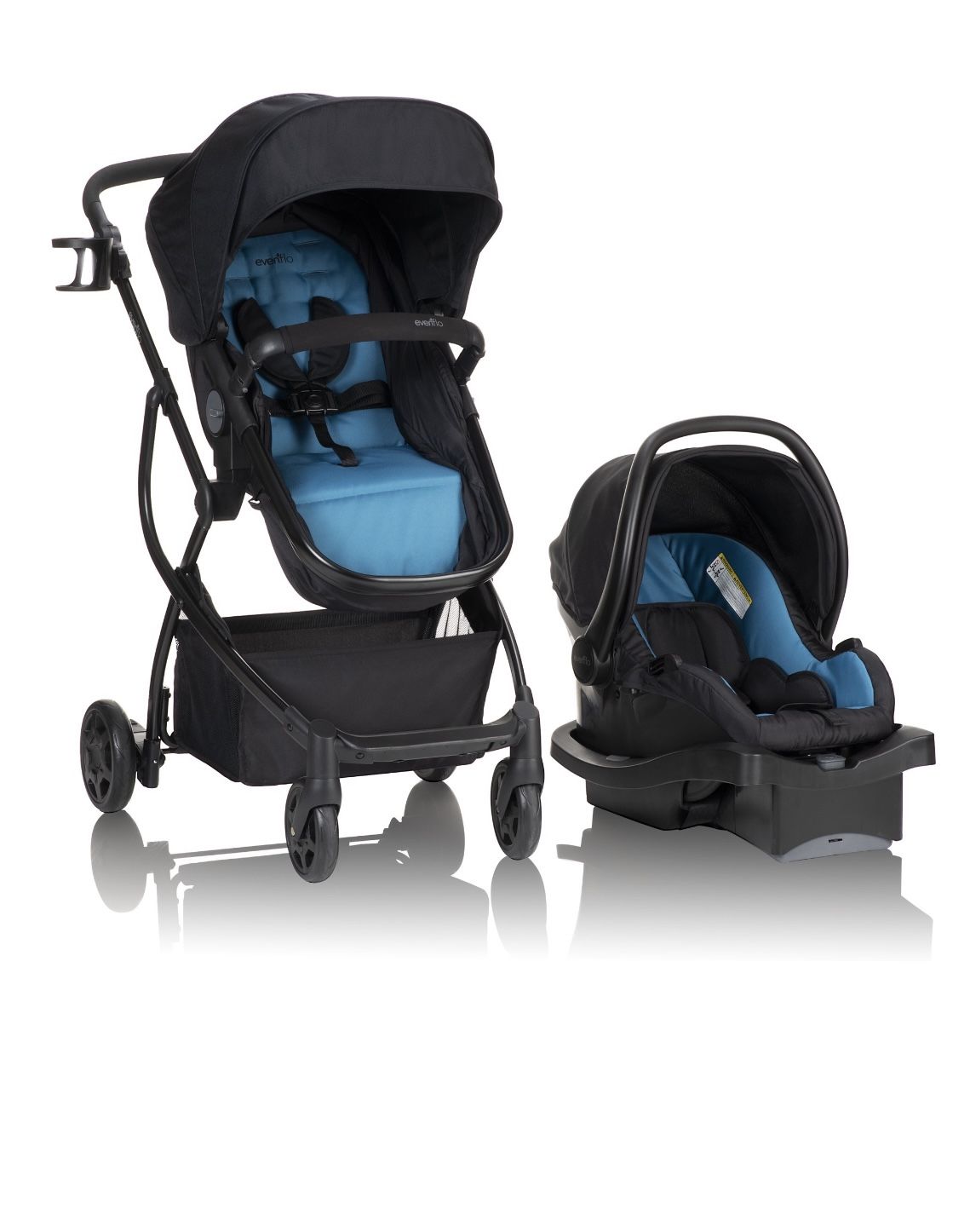 Urbini Omni Evenflo 3 In 1 Stroller Car Seat System Baby Blue