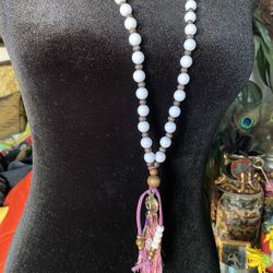 Brand New Beaded Bohemian Necklace With Charms And Tassel