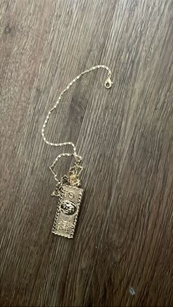 14k gold plated money pendent and necklace