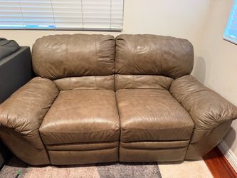 Leather Reclining Loveseat & Sofa