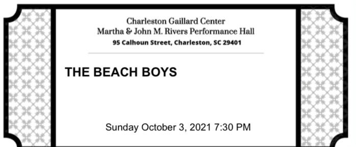 Beach Boy Tickets