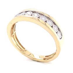 0.34 TCW Round Diamonds & 14K Yellow Gold MEN'S WEDDING Band Ring Sz #10