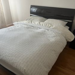 Queen size platform bed with storage