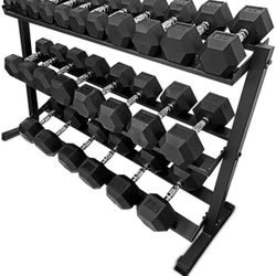 Rubber Hex Dumbbells All Sizes $1.50/lb