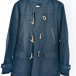 Nautica Men’s Wool Duffle Coat with Toggle Closure – Black Winter Jacket