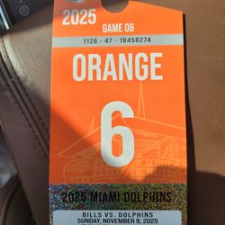 Orange Parking Pass Dolphins V Bills Nov 9