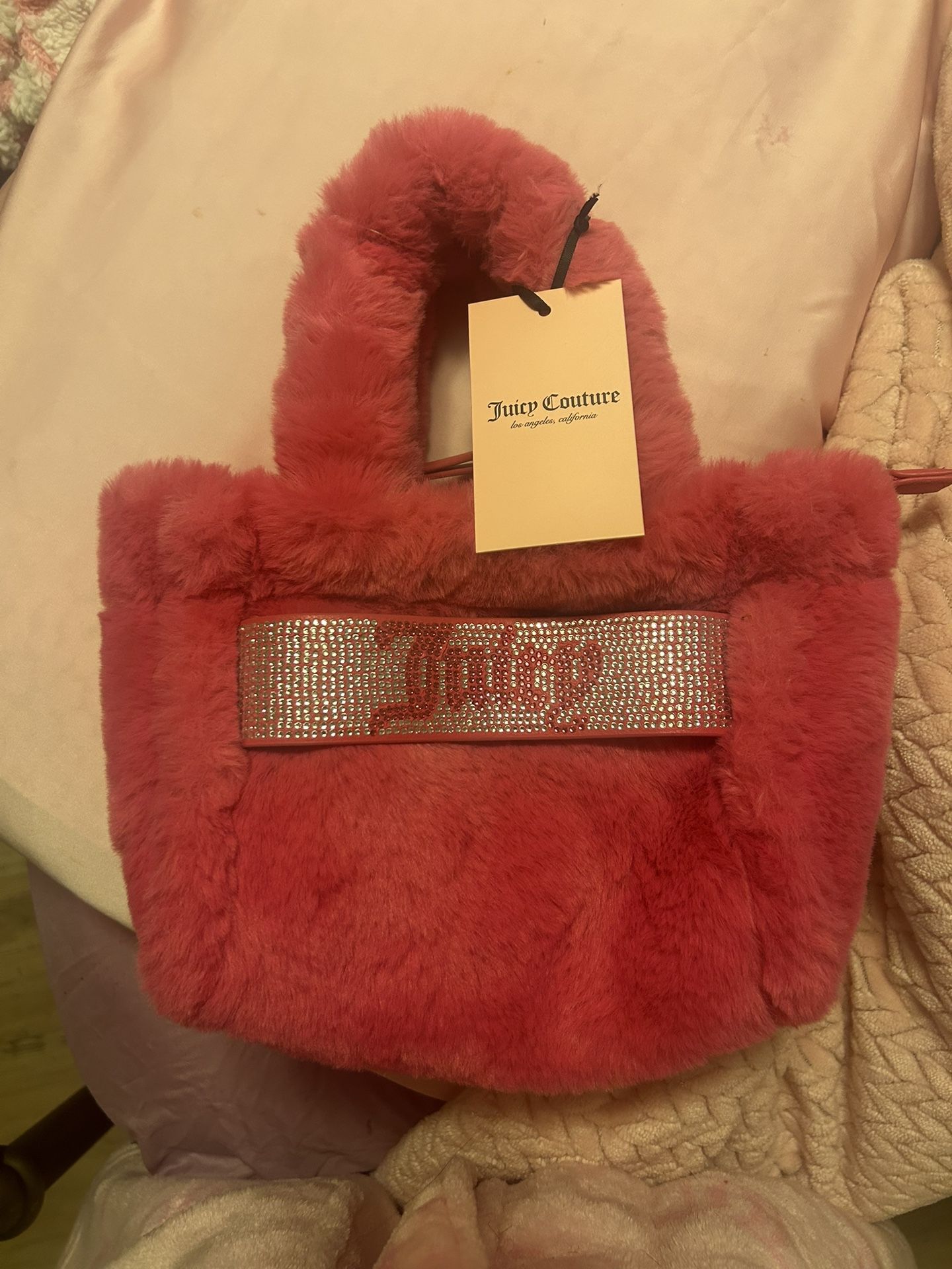 Juicy Couture Pink Fur Tote Bag