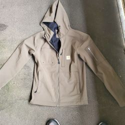 Men's Rain Defender Relaxed Fit Midweight Softshell Hooded Jacket