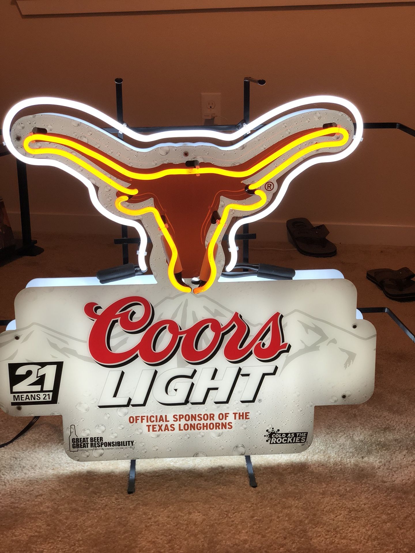 Texas Longhorn coors light Neon sign