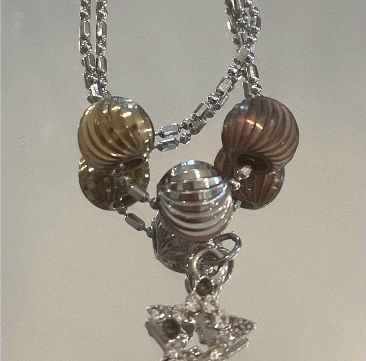 3 Rose & Yellow Gold Silver Plated Balls With Star & 2 Layered bracelet
