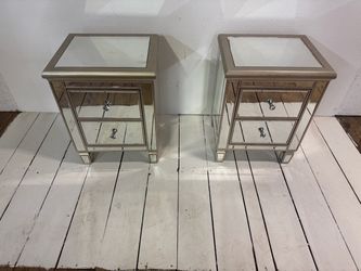 Pair of mirror end tables or night stands.