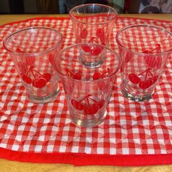Vintage Cherry Juice Glasses