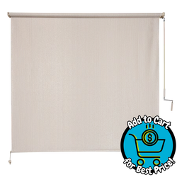 Coolaroo Outdoor Roller Shade 120-in x 96-in Pebble Light Filtering Cordless Outdoor Roller Shade