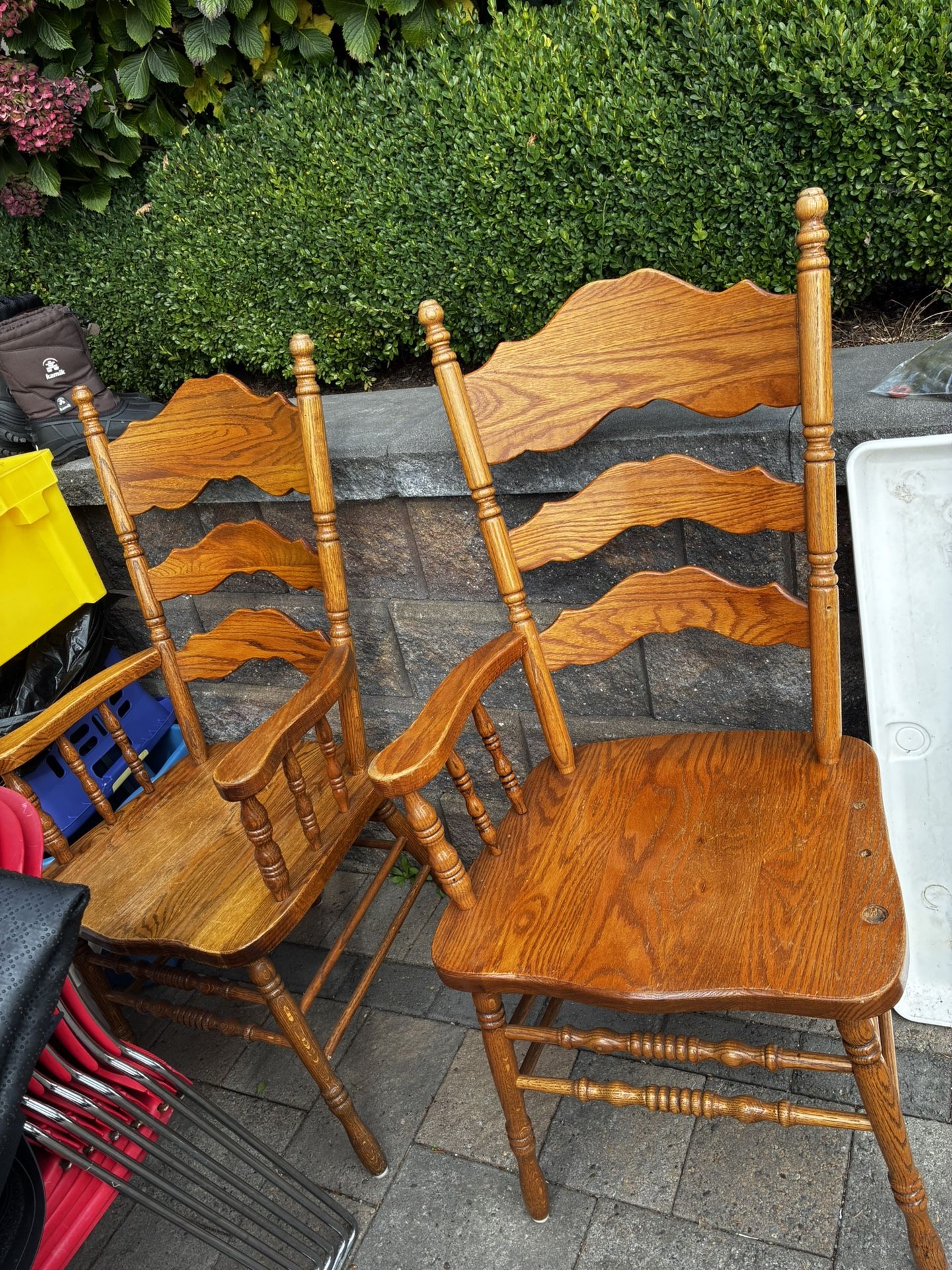2 Chairs (wood) $20.00