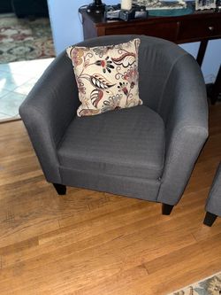 2 grey chairs.