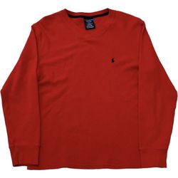 Polo Ralph Lauren Men’s Red Long Sleeve Blue Pony Thermal Shirt Size M