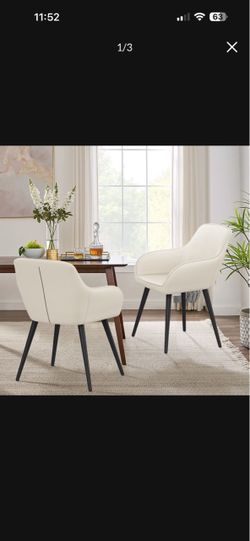 NEW Awonde Modern Faux Leather Dining Chairs Set of 2 Accent Chairs for Living Room Kitchen