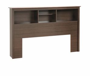 Espresso Full/Queen Bookcase Headboard - Excellent Condition - Save on Assembly!