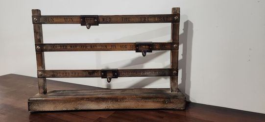Rustic Wooden Perpetual Desk Calendar