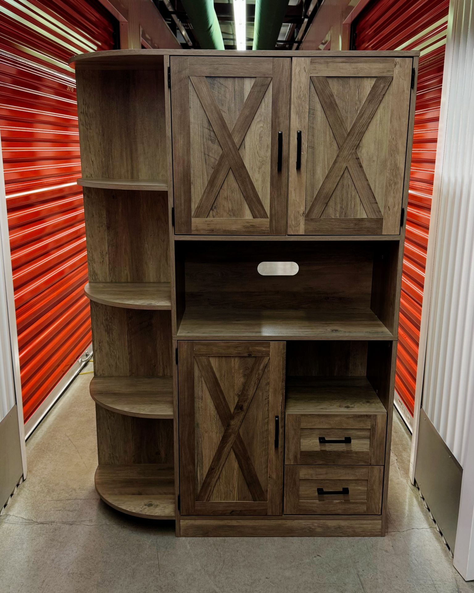 HOSTACK 60.4” Farmhouse Kitchen Pantry Storage Cabinet – Rustic Brown