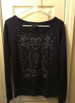 Rock Republic women’s fleece long sleeve shirt with studded detail in size small