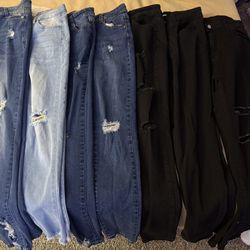 7 Pairs Women's Jeans Size 9 And L