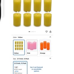 12 Pack 2x3 Inch Citronella Pillar Candles For Outdoor Indoor 