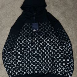 Luxury Monogram Gradient Hoodie – Black/White – New