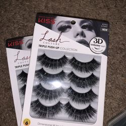 Glue on strip Eyelashes - KISS - 2 Packs - $5