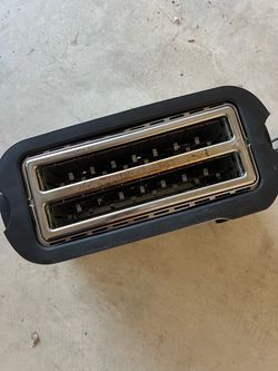 Black and stainless steel extra wide 2-Slot Toaster