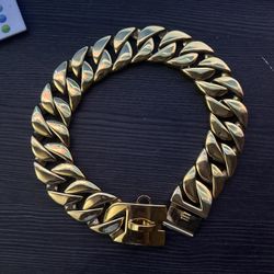 Dog Collar Gold Chain
