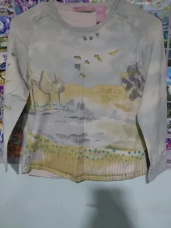 Long Sleeve Top with Landscape Print