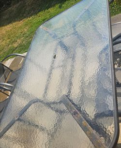 Glass patio table