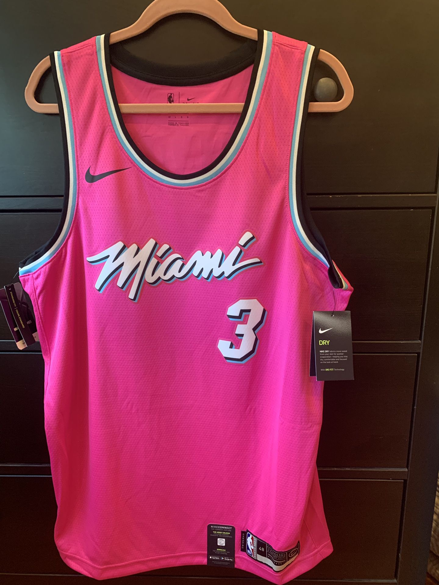 Dwyane Wade Miami Heat Sunset Vice Pink Earned Edition Jersey for