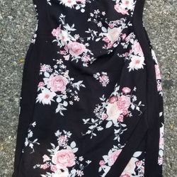 Almost Famous Black Floral Dress (L)