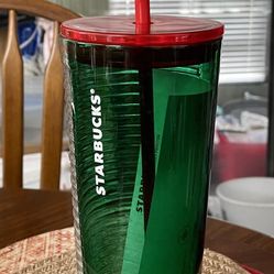 **NWT** Starbucks - 2021 Holiday Tri-Color Ribbed Glass - Cold Cup - 18 oz.