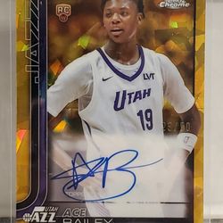 2025 Topps Chrome Sapphire Ace Bailey Gold Auto /50