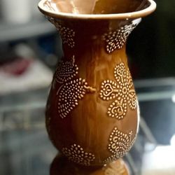 Temp-tations All of a Flutter Amber Vase Set of 2 Flower or Flames Rare NEW
