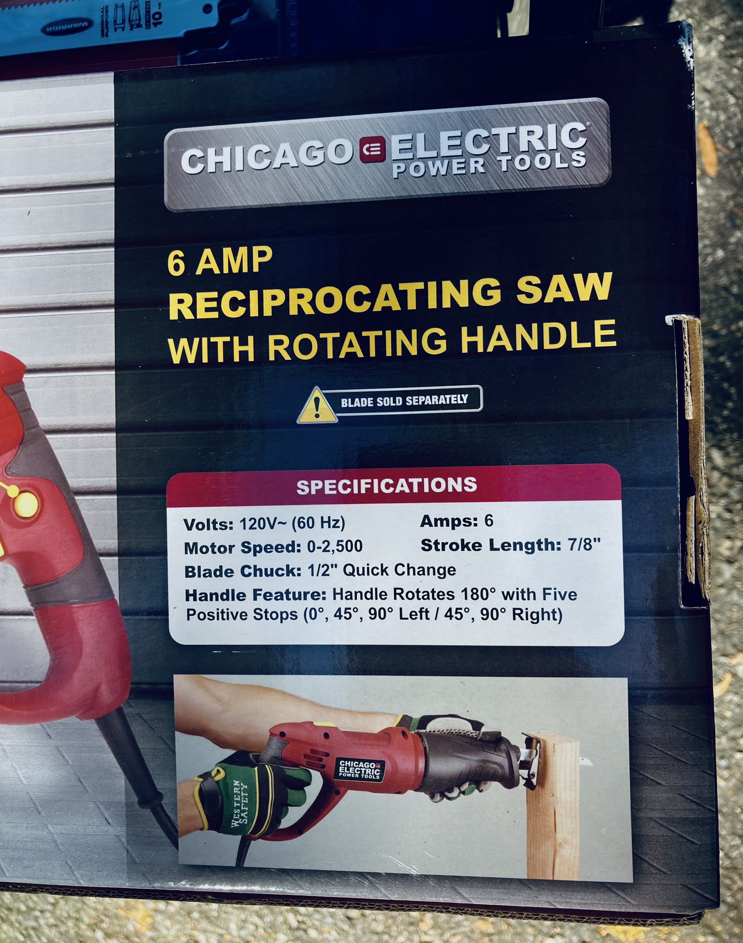 Chicago Electric 6-Amp Reciprocating Saw with Rotating Handles NEW Pack  of Blades NEW $25 for Sale in High Point, NC OfferUp