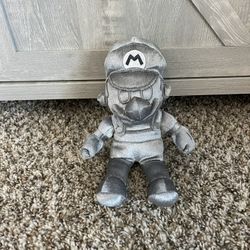 Nintendo Super Mario Bros Mario Plushie Silver metal 