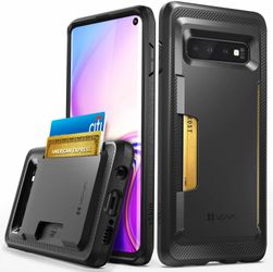 NEW GALAXY S10 SLIM/CREDIT CARD CASE/COVER-BLACK