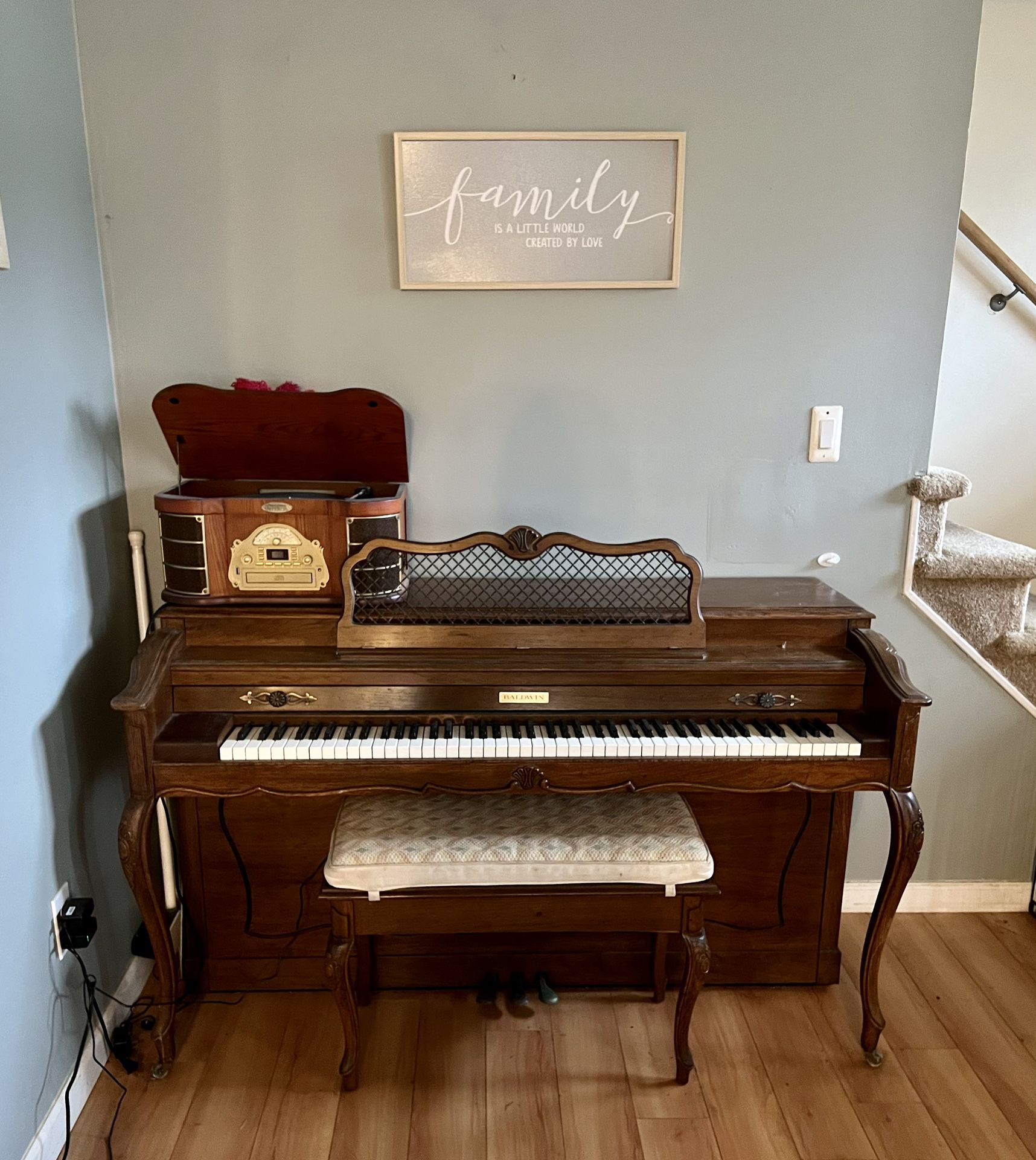 Baldwin Classic Upright Piano With Bench 
