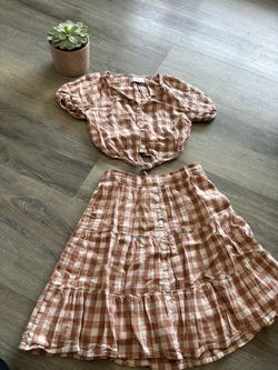 Girls brown checkered set