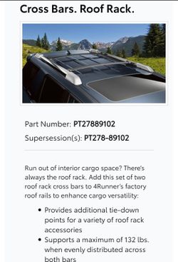2010-2022 Toyota 4 Runner OEM Roof Rack and Cross Bar