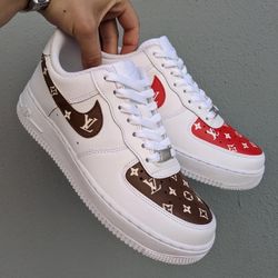 Custom Lv Nike Af1s Red