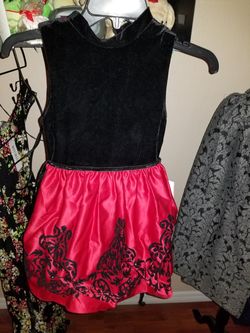Girls 7 Black and Red Dress NWT