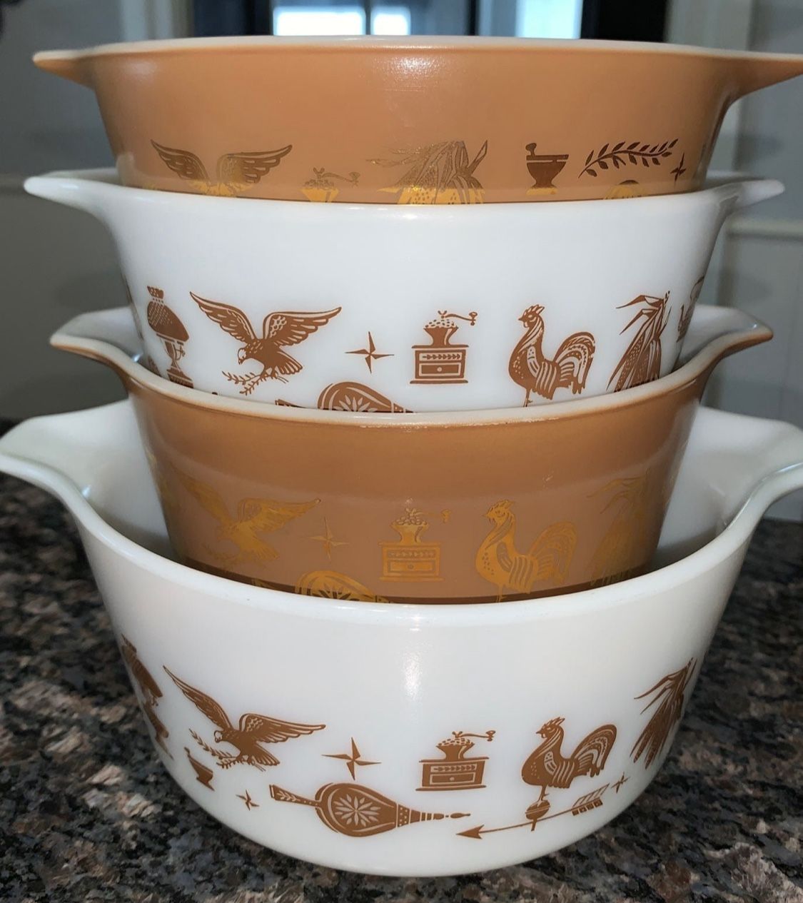 Pyrex Early American #471,472,473 & #474